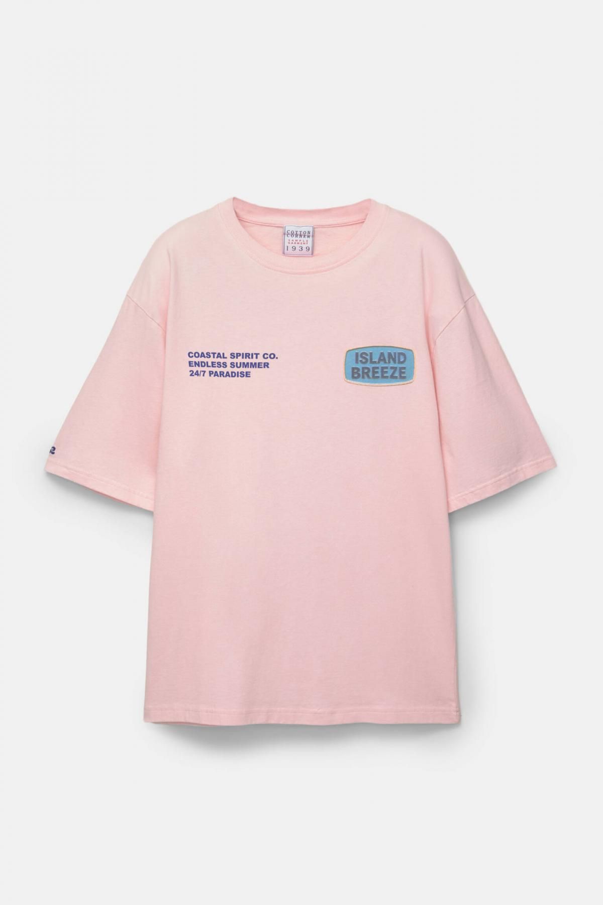 풀앤베어 오버핏 그래픽 반팔 티셔츠 핑크 7151/392 PINK - 상품 이미지