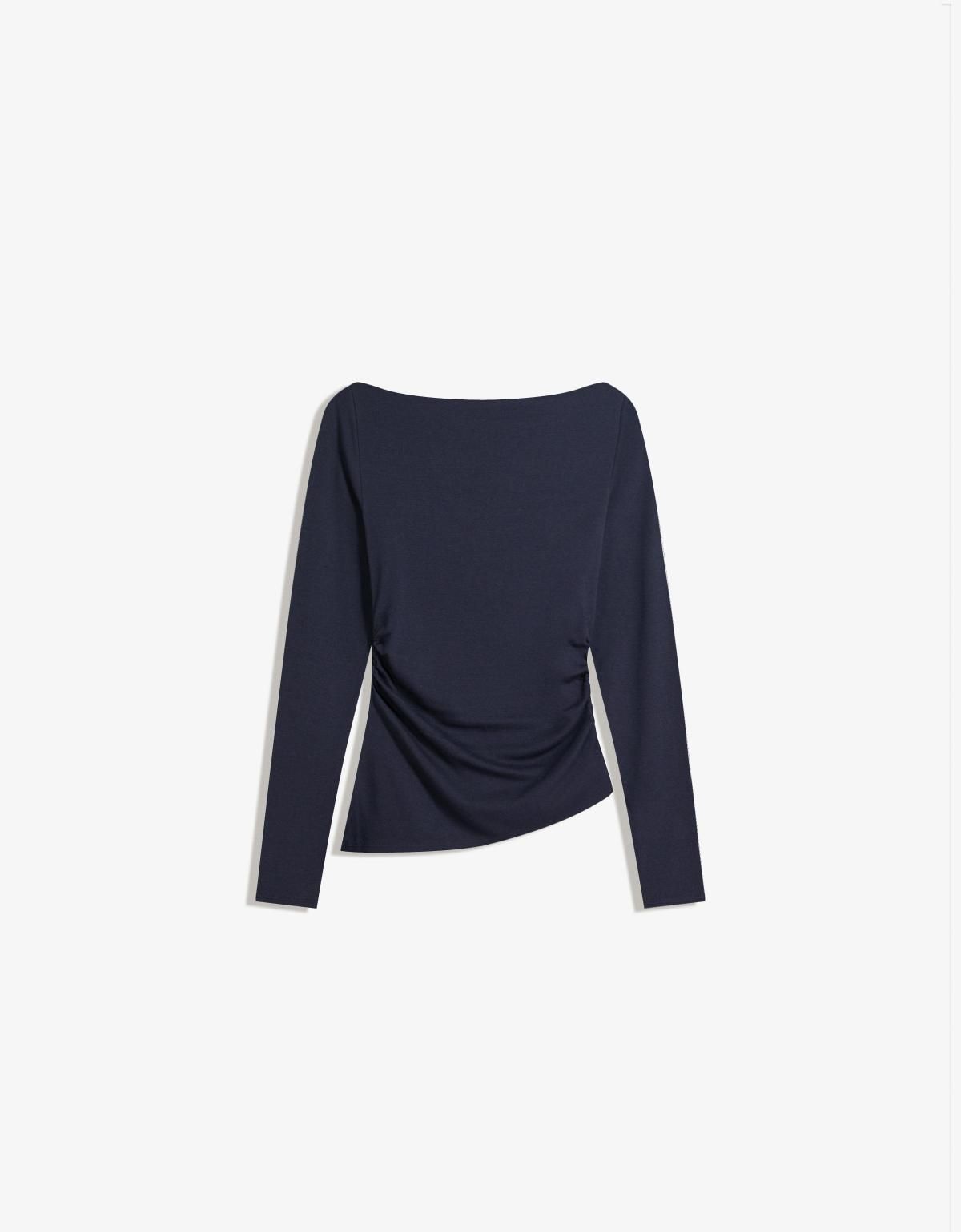버쉬카 모던 비대칭 긴팔 티셔츠 7545/360 NAVY - 상세 이미지 2