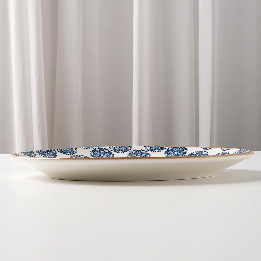 세랍 도자기 접시 터키 빈티지 수입 그릇 1개, 24.7cm, 타원 - 상세 이미지 4