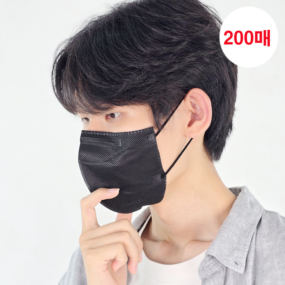 메디케이알 새부리형 데일리핏 KF94 M(중형), 미디블랙, 200개 - 메인 이미지
