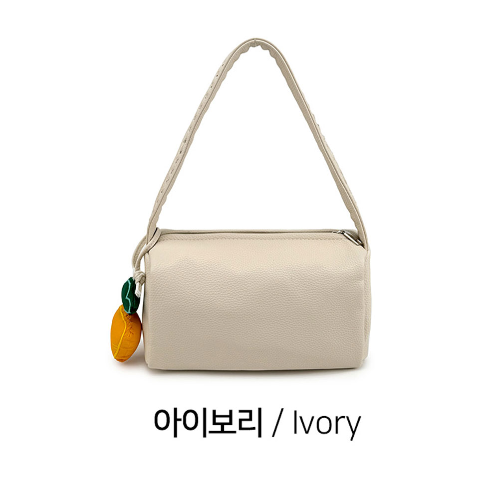 심플한 둥근사각 미니 숄더백 작은 스몰 레더 위빙 스트랩 숄더백 바게트백 데일리가방 - 상세 이미지 3