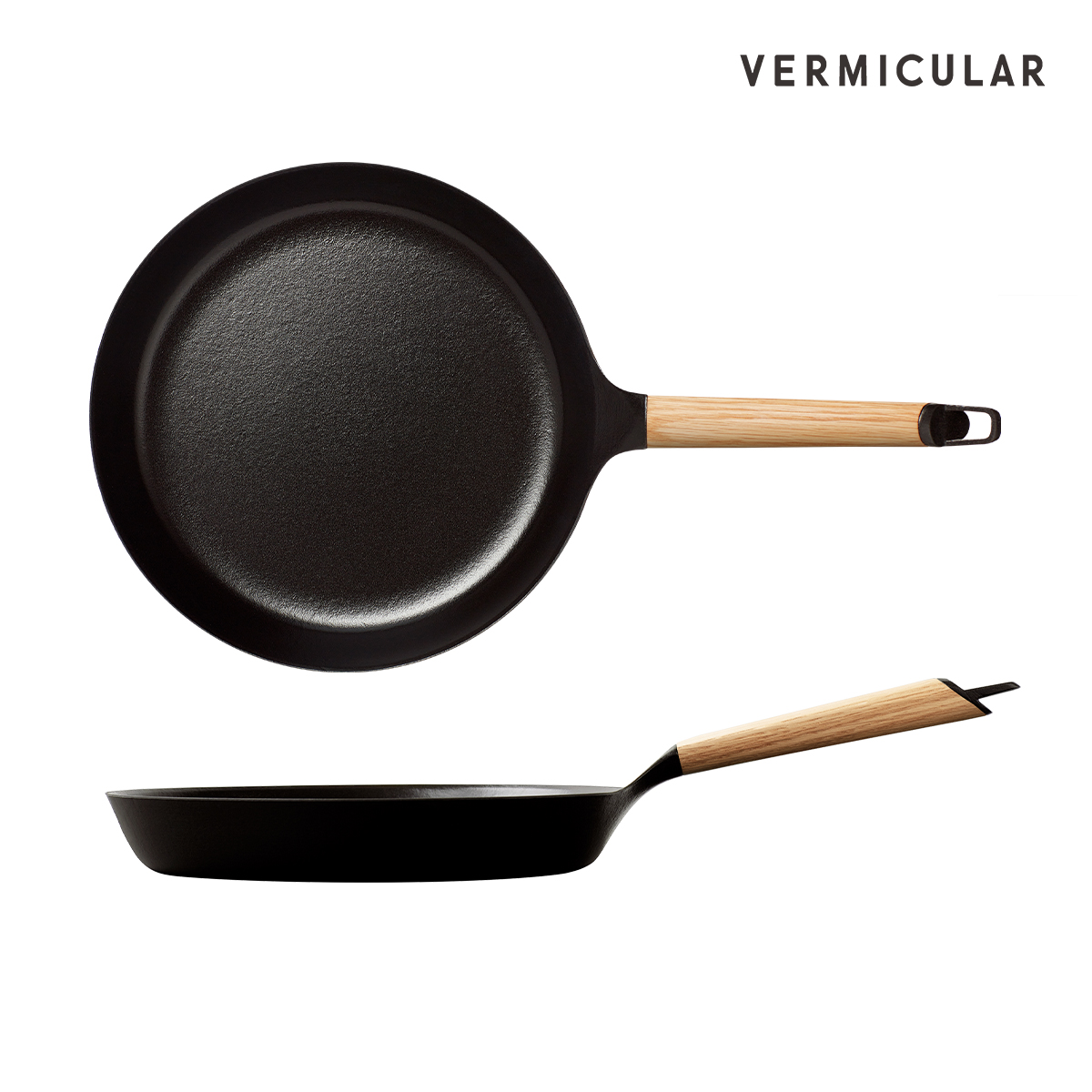 [일반팬] 버미큘라 주물 법랑 무쇠 프라이팬 28cm, 오크