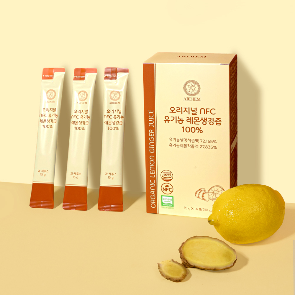 아르디엠 오리지널 NFC 유기농 레몬생강즙 100% 착즙원액 210ml 14포, 1개 - 상세 이미지 4