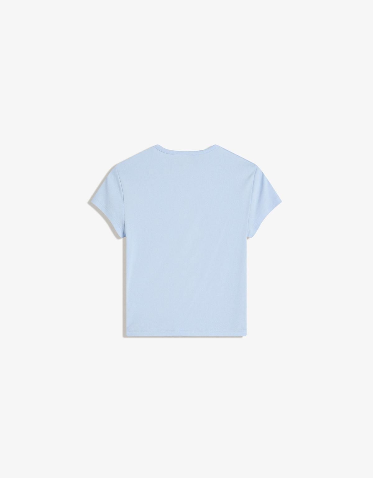 버쉬카 프린트 라운드넥 반팔 티셔츠 7801/152 LIGHT BLUE - 상세 이미지 5