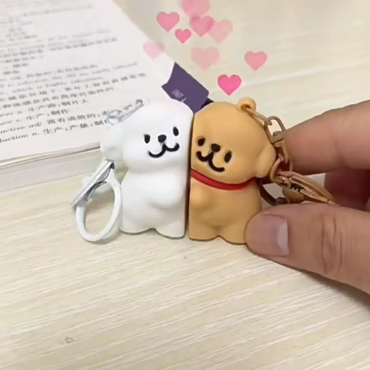 커플 강아지 자석 마그네틱 인형 키링 키홀더 참 백참 장식 열쇠고리 백꾸 가꾸 폰꾸 쓸데없는 친구 우정 커플 선물 커플템 우정템 - 상세 이미지 3