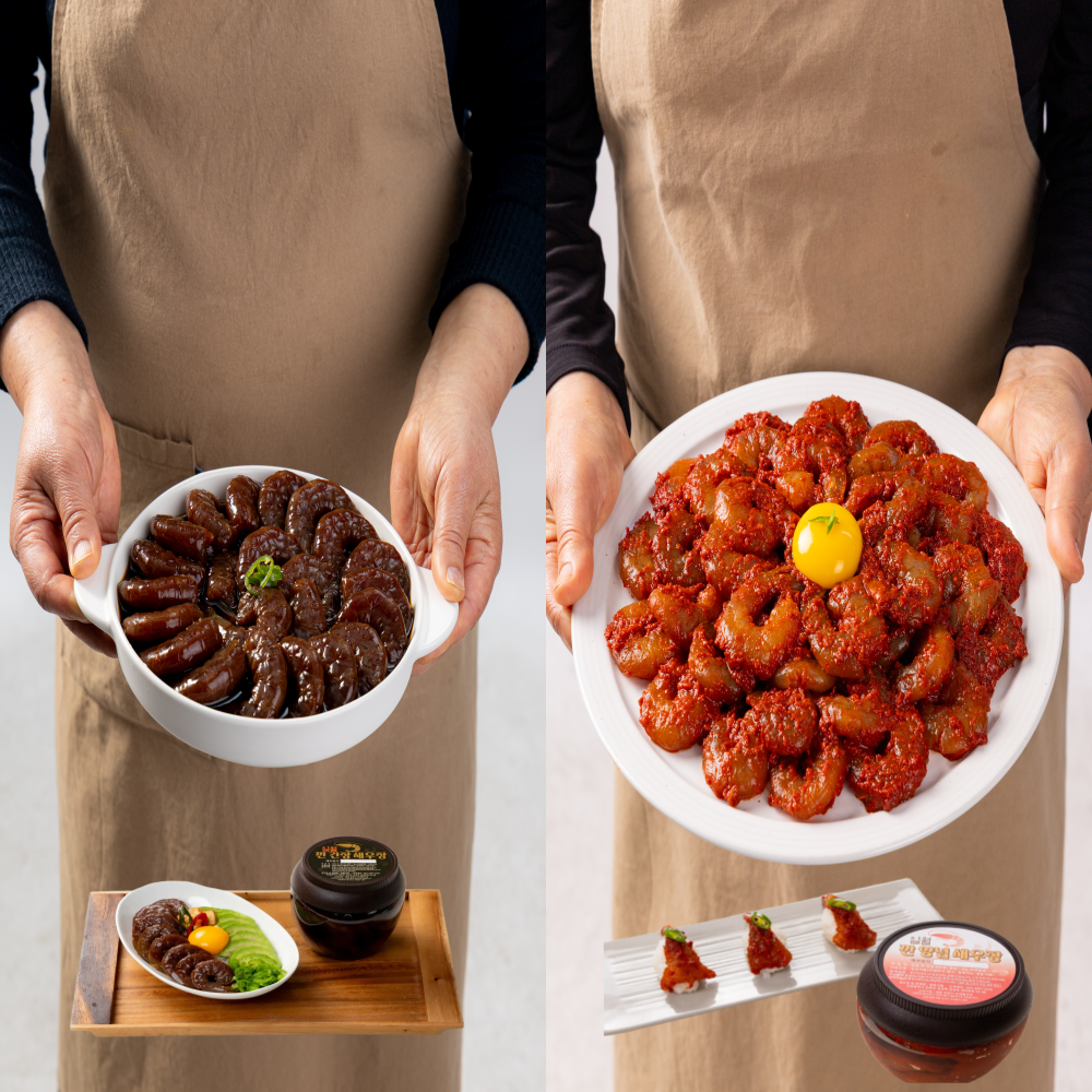 일월식품 수제 깐새우장 간장500g+양념500g 500g2개 세트 - 상품 이미지