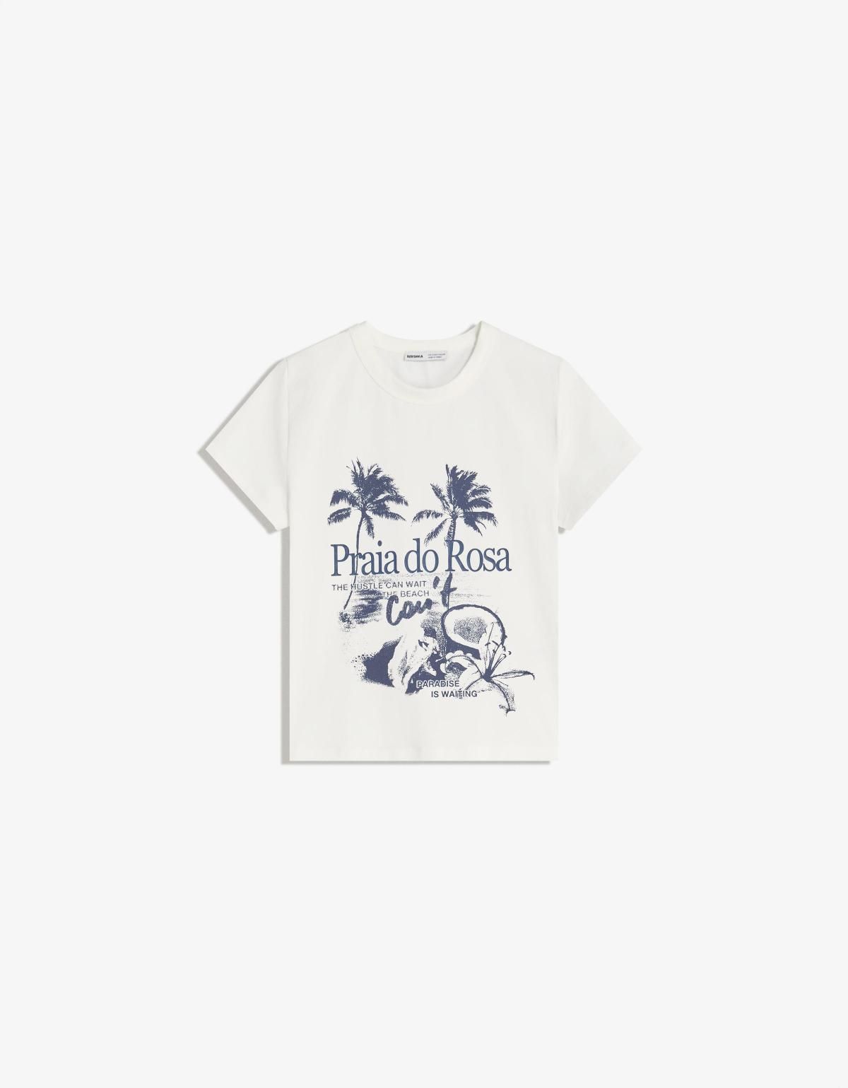 버쉬카 프린트 루즈핏 반팔 티셔츠 7568/360 OFF WHITE - 상품 이미지
