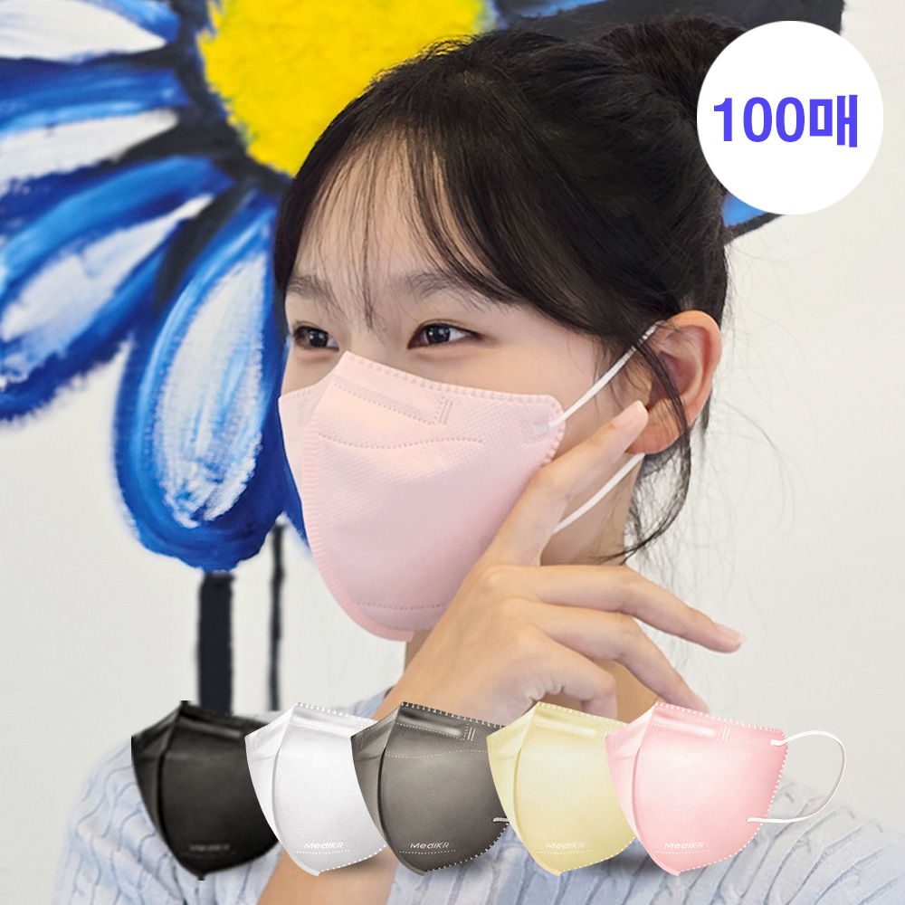 메디케이알 새부리형 데일리핏 KF94 중형 100매 황사마스크