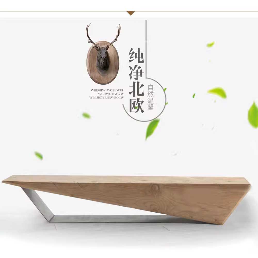 통나무 벤치 원목 의자 미술관 인테리어 고재 방부목 120x30x40cm - 상세 이미지 3