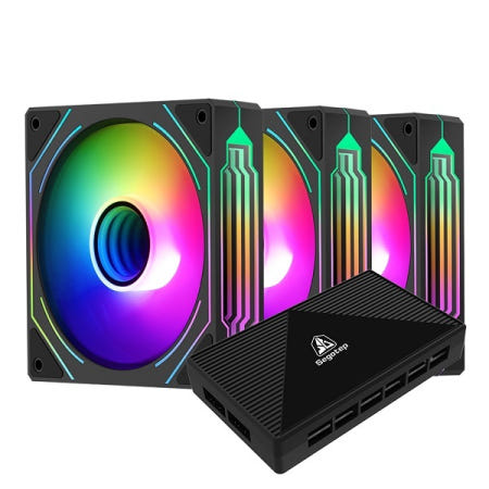 Segotep HB12 ARGB PWM (컨트롤러/3팩  블랙) 시스템쿨러
