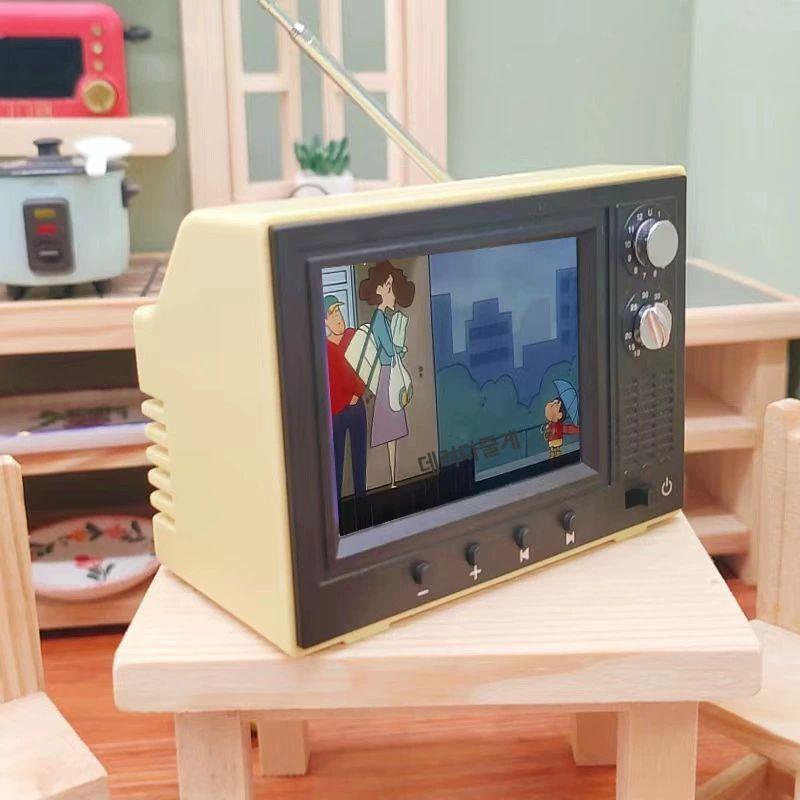 미니어쳐 티비 TV 카페 인테리어소품 장식 미니 작은 TV 업그레이드 버전 연두 그린 - 상세 이미지 3