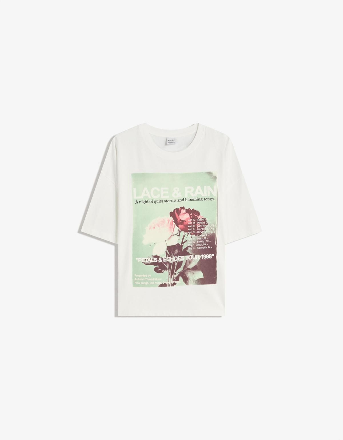 버쉬카 프린트 오버사이즈 반팔 티셔츠 7624/187 OFF WHITE - 상품 이미지