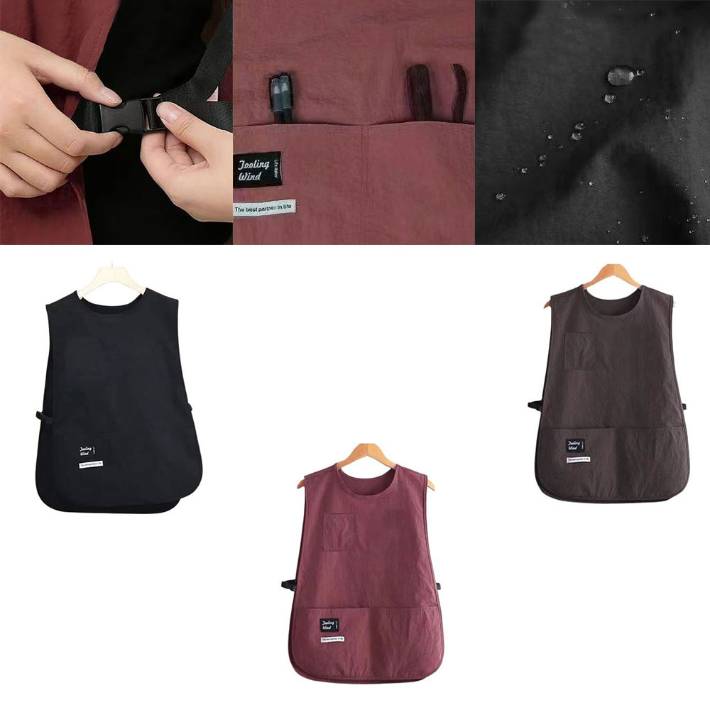 통기성 방수 앞치마 주방 오버핏 포켓 버클 심플 커버