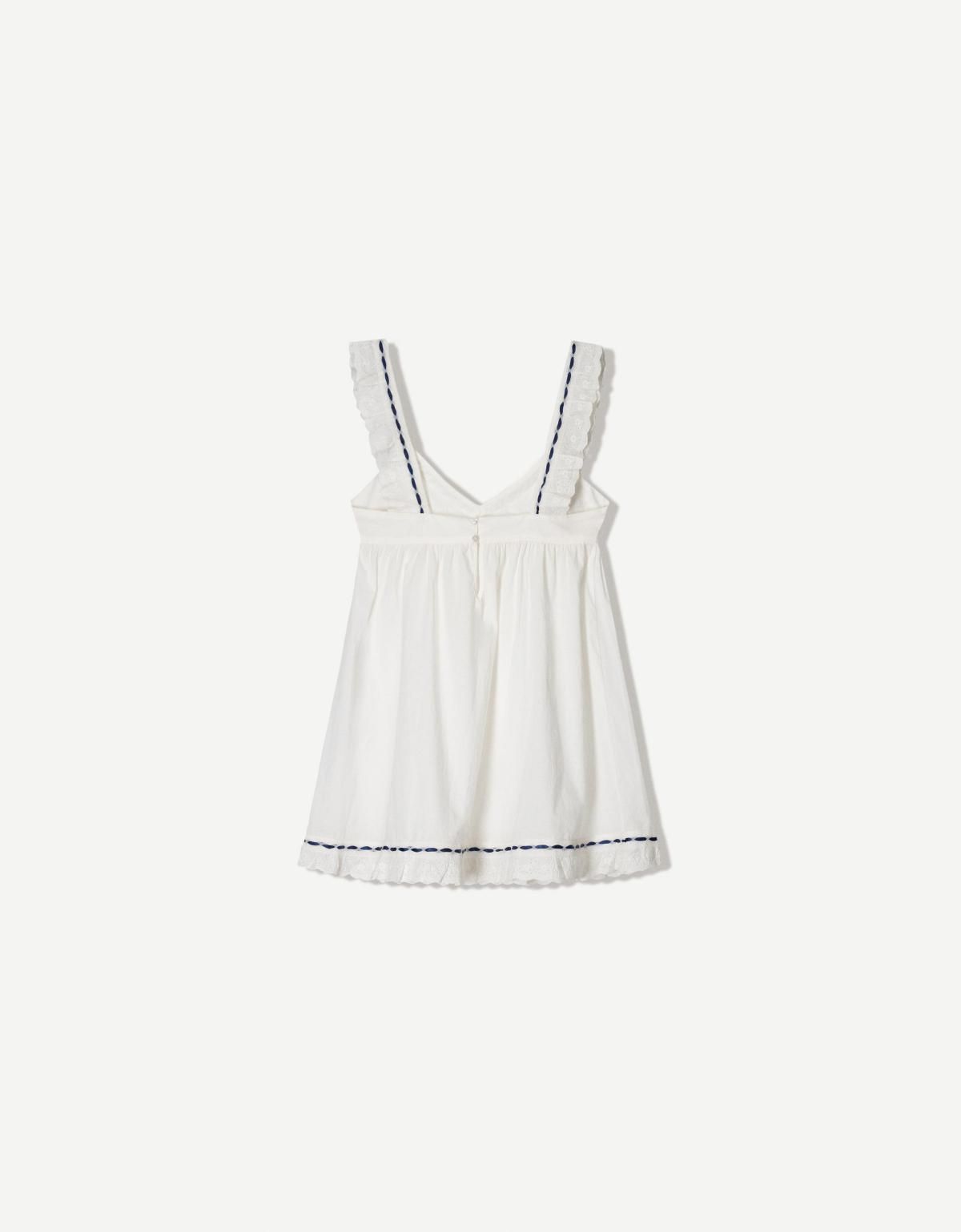 버쉬카 스위스 자수 미니 원피스 4033/044 WHITE - 상세 이미지 5
