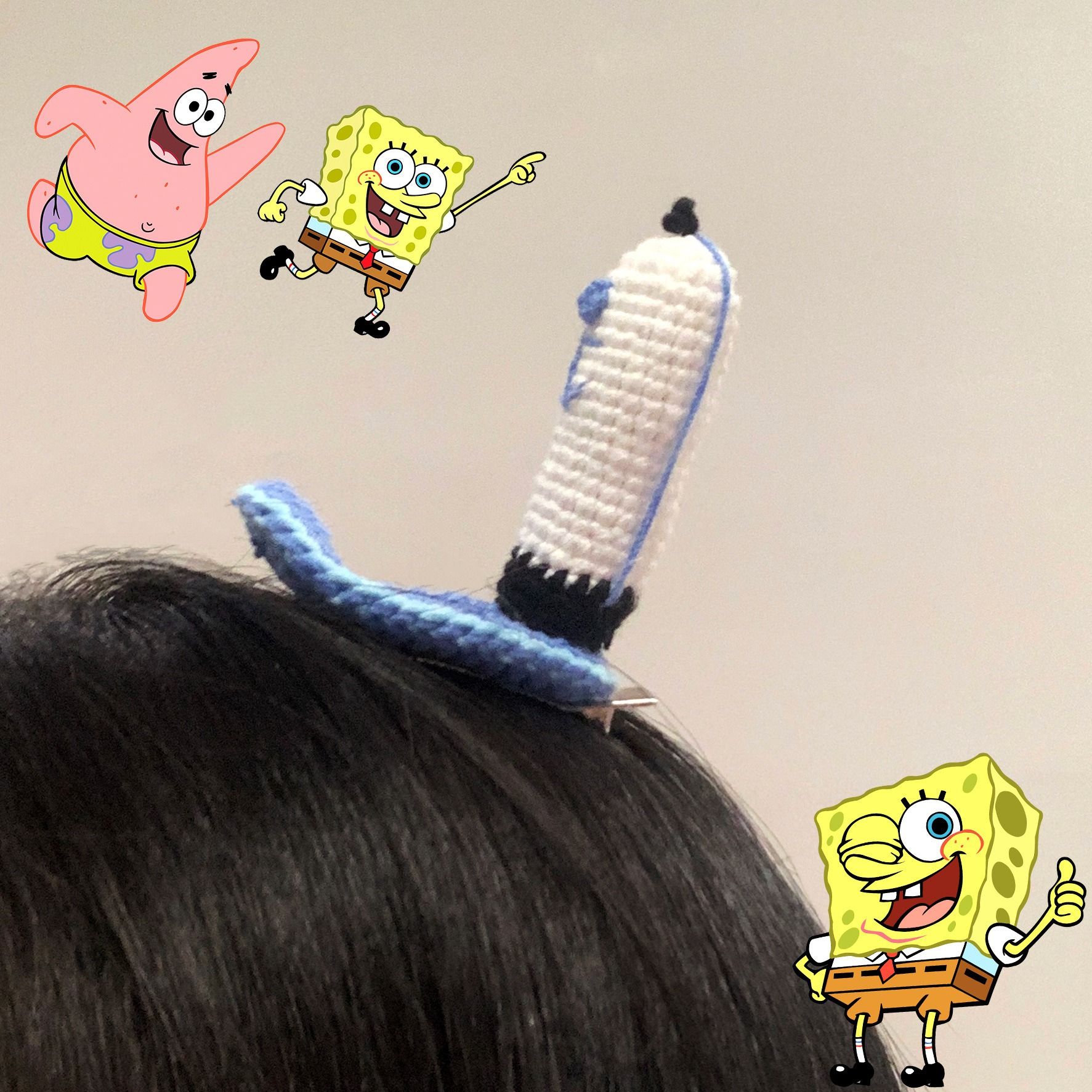 4종 세트 집게핀 헤어핀 머리집게 스펀지밥 치즈 꽃게 물고기 헤어악세사리 반묶음 올림머리 로우번 반묶음 포니테일 머리핀 머리삔 - 상세 이미지 5
