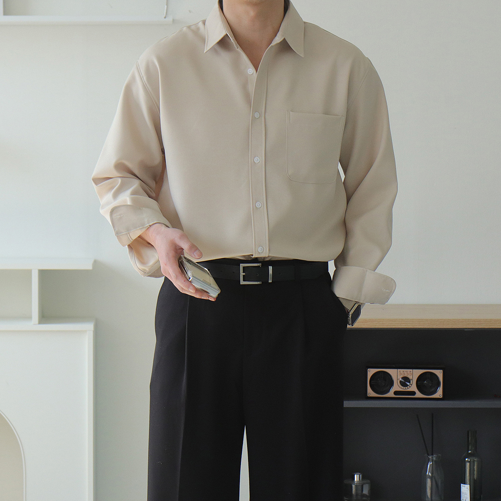 남자 셔츠 빅사이즈 오버핏 실크 남방 남자 와이셔츠 - 상세 이미지 2