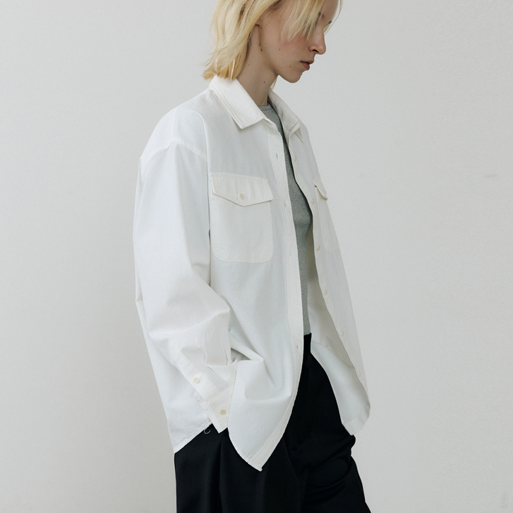 [블루브릭] Oxford pocket shirt (ivory) - 상품 이미지
