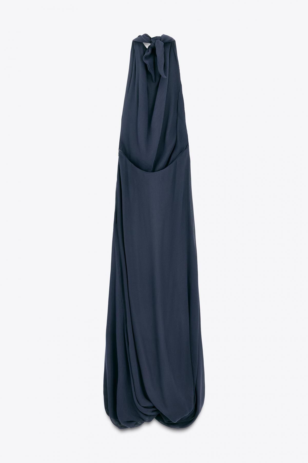 자라 홀터넥 볼륨 롱 원피스 8259/002 NAVY BLUE - 상세 이미지 5