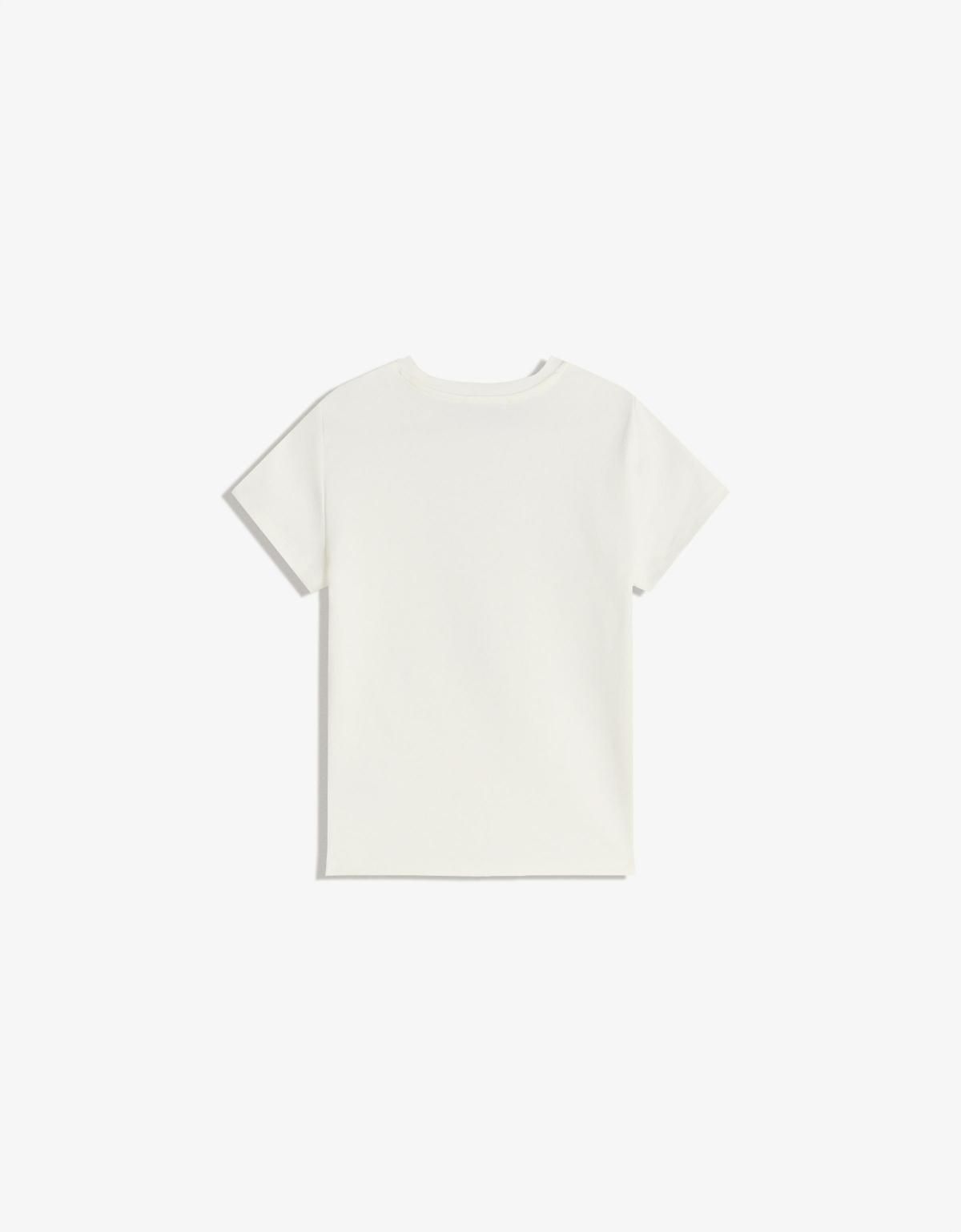버쉬카 프린트 미니멀 반팔 티셔츠 7817/326 OFF WHITE - 상세 이미지 2