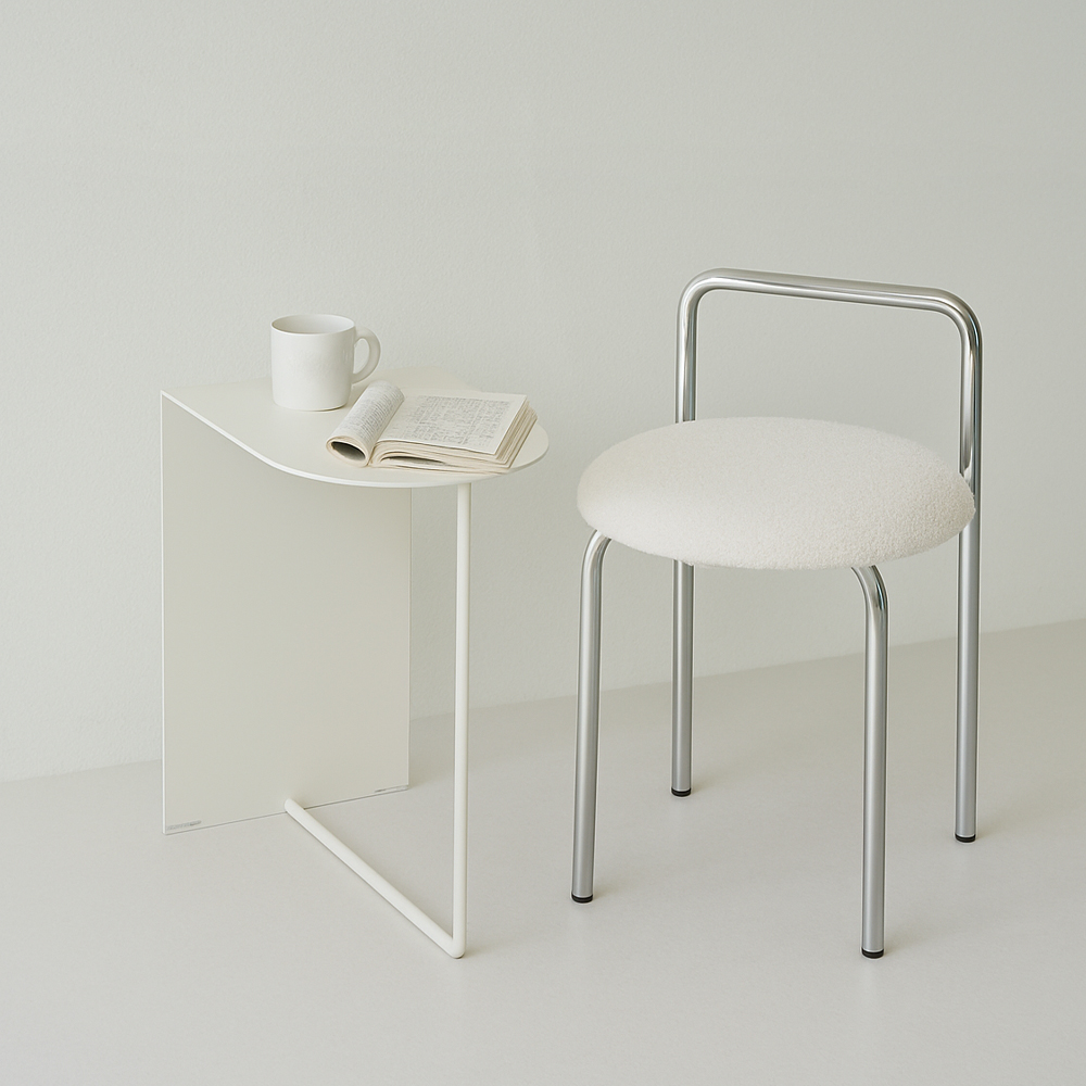 이노센트 레트 철제 사이드 테이블 보조 소파 간이테이블 i105789 아이보리