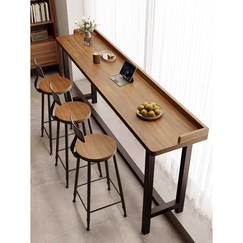 창가 테이블 폭좁은책상 원목 좁고 긴 높은 우드 커피 길이100 폭40 높이105cm - 상세 이미지 4