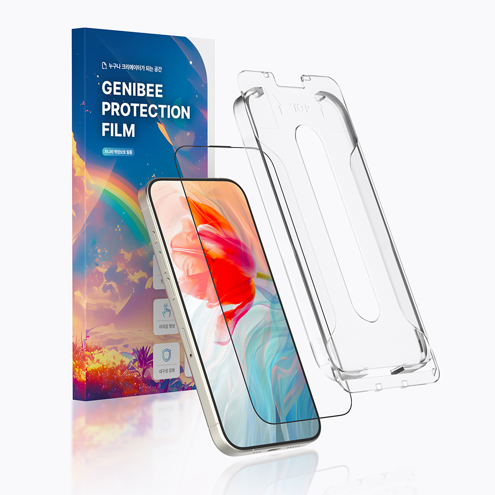 지니비 얼티밋 AR 초고화질 무반사 강화유리 필름 아이폰16e, 1매입