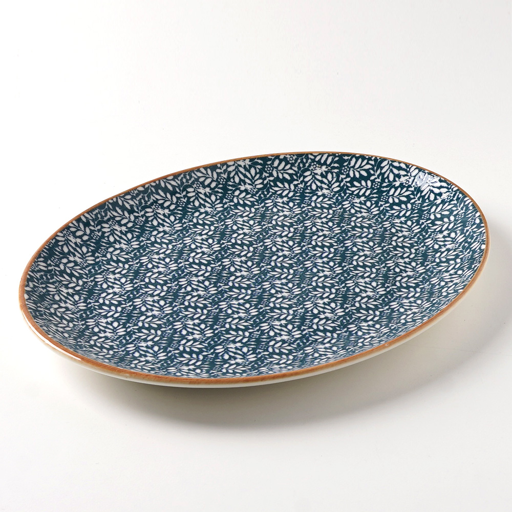 마비에 도자기 접시 터키 빈티지 수입 그릇 1개, 36cm, 타원 - 상세 이미지 4