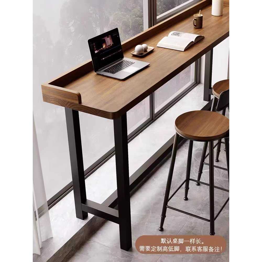 창가 테이블 폭좁은책상 원목 좁고 긴 높은 우드 커피 길이100 폭40 높이105cm - 상세 이미지 5