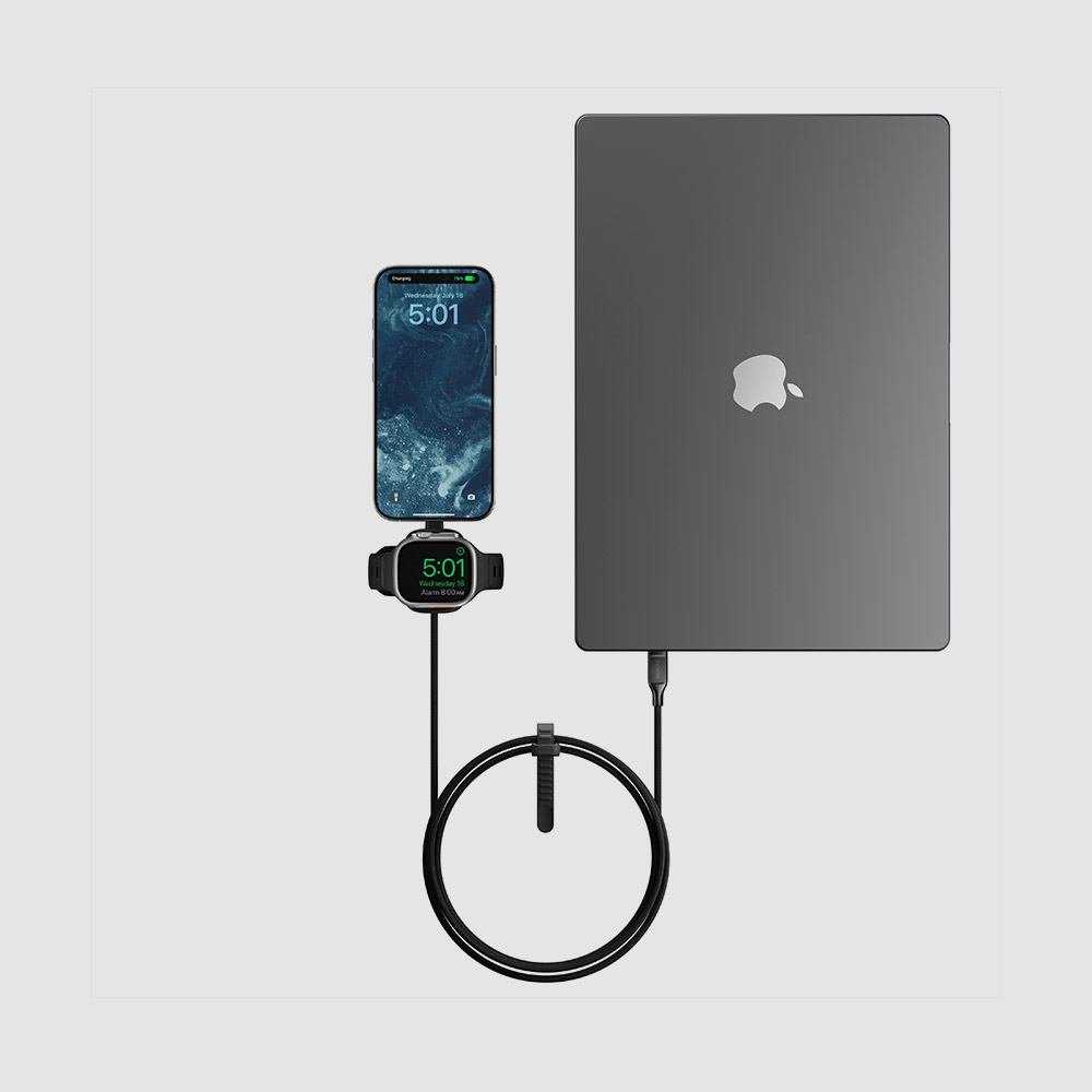 노마드 유니버셜 USB C 타입 100w 고속 충전 케이블 for 애플워치 - 블랙 - 상세 이미지 2