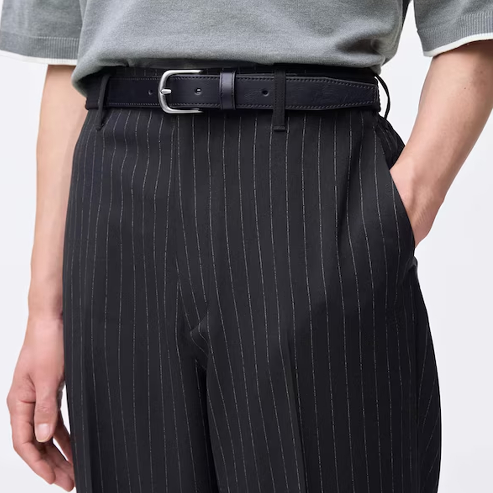 지유 바지 와이드 스트라이프 슬랙스 EC 팬츠 358516 - 상세 이미지 5