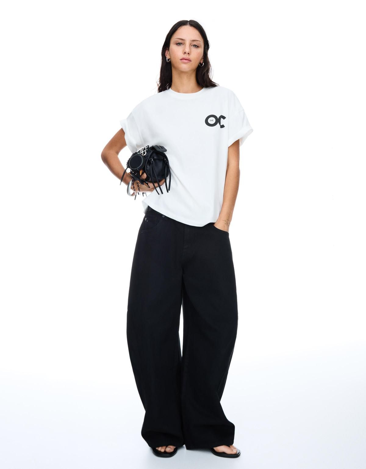 버쉬카 트렌디 오버핏 캘리포니아 프린트 반팔 티셔츠 7585/033 OFF WHITE - 상세 이미지 5