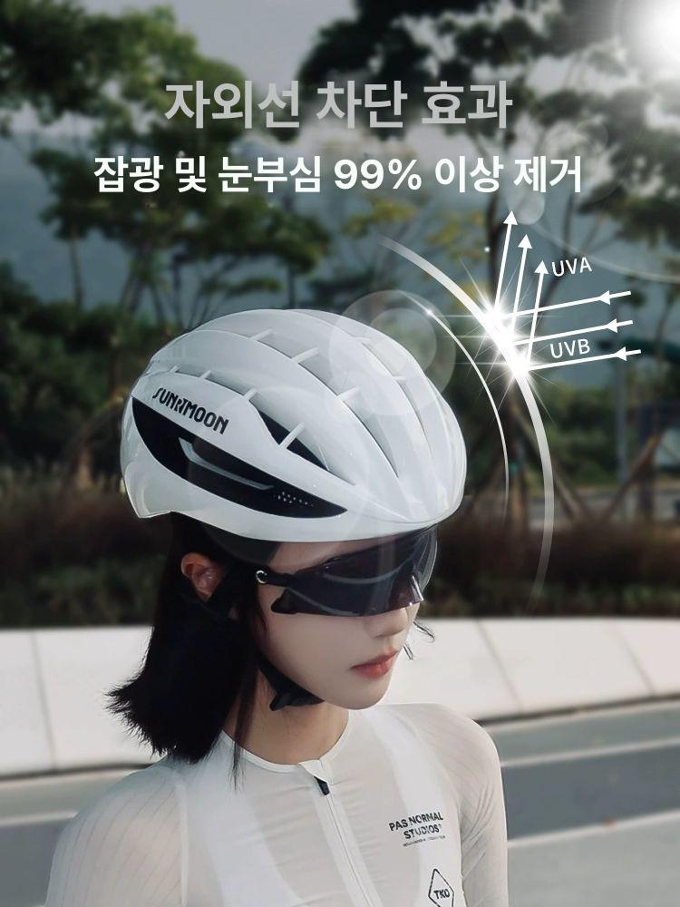 사이클링 안경 고글 자전거 자외선 차단 방풍 야외 스포츠 선글라스 라이딩 도로 사이클링 전문가용 블랙 프레임 블랙 그레이 렌즈 휴대용 수납 - 상세 이미지 3