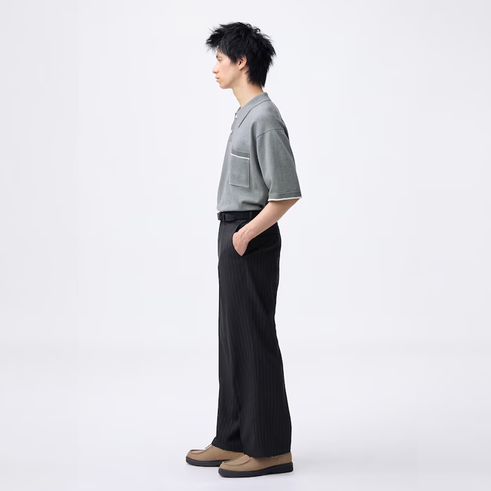 지유 바지 와이드 스트라이프 슬랙스 EC 팬츠 358516 - 상세 이미지 2