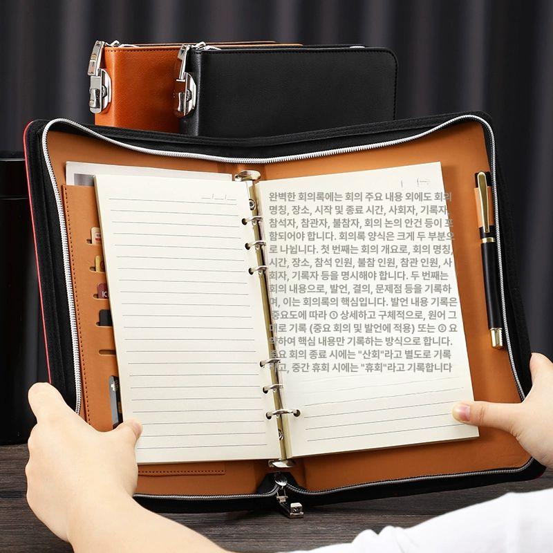 잠금장치 노트 비밀번호 파란색 장치가 저널 문구 A5브라운 - 상품 이미지