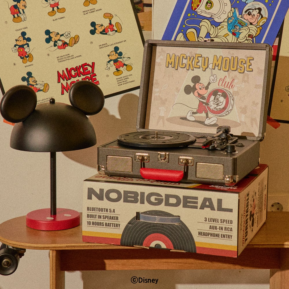 노빅딜 미키 턴테이블 레트로 올인원 무선 블루투스 스피커