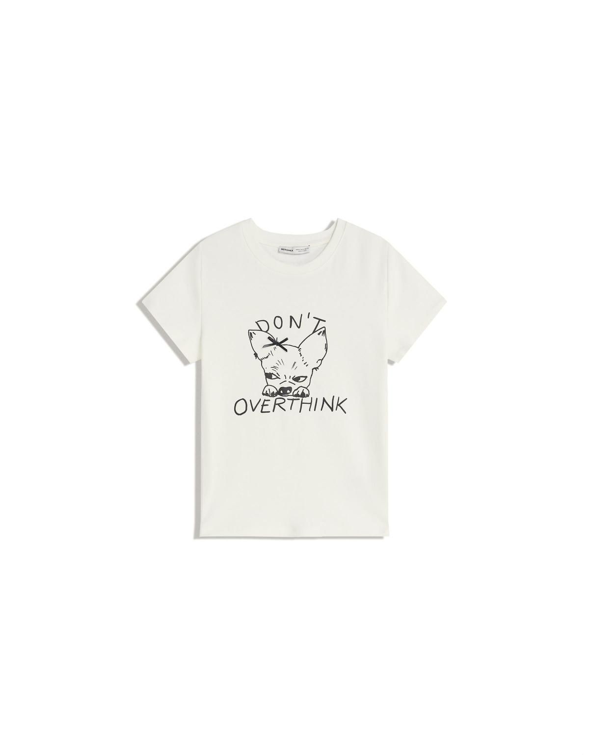 버쉬카 프린트 미니멀 반팔 티셔츠 7817/326 OFF WHITE - 상품 이미지
