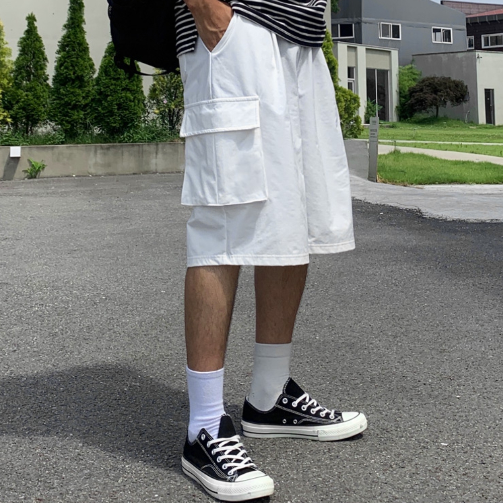 남자 페니 여름 아이스 쿨 냉감 밴딩 버뮤다 숏 카고 팬츠 반바지 이미지 8