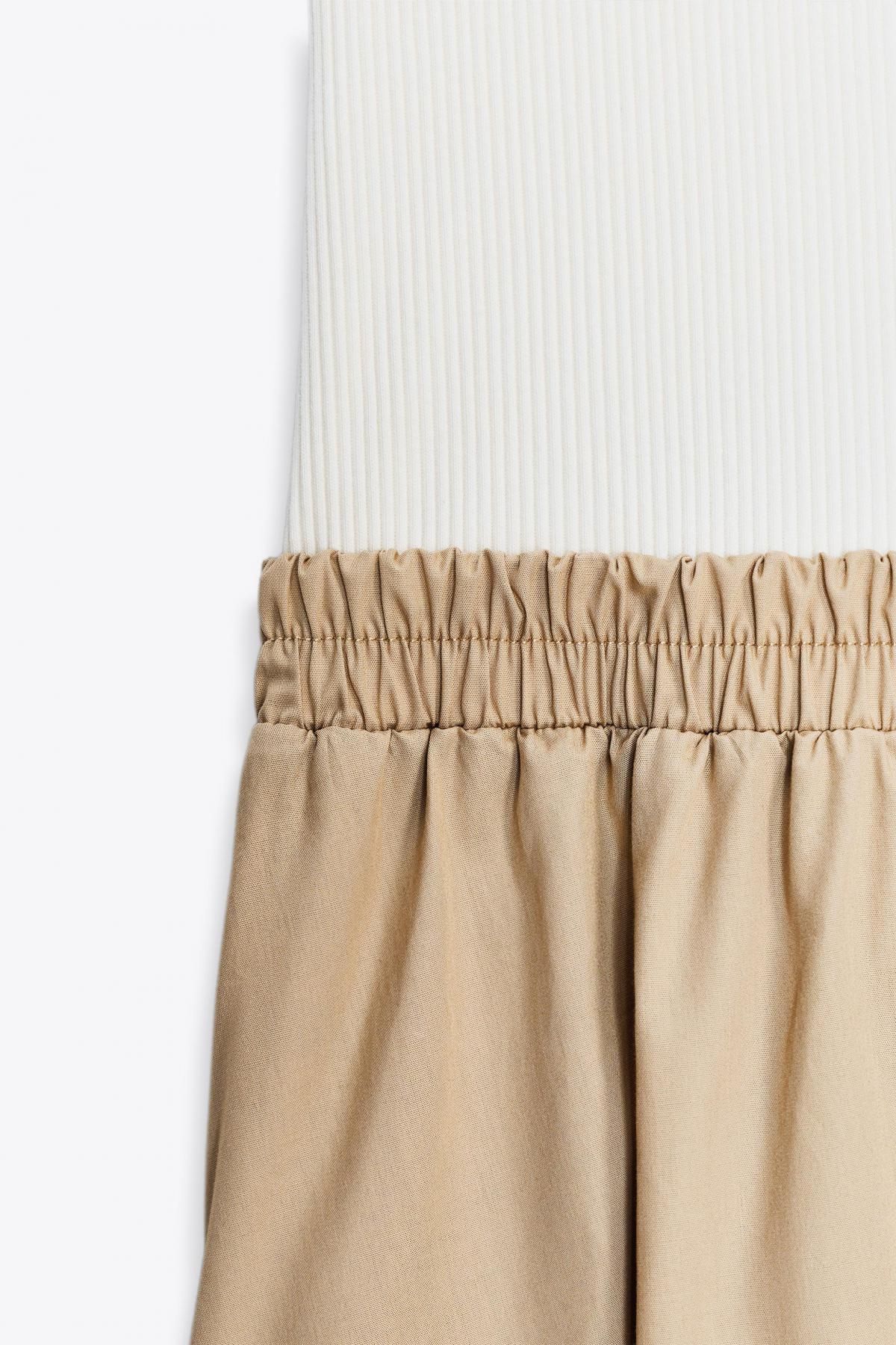 자라 콤비 포플린 미디 원피스 8351/223 MID-CAMEL - 상세 이미지 4