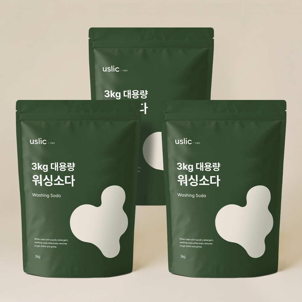 어슬릭 워싱소다 탄산소다 탄산나트륨 강알칼리세제 염기성 3kg, 3개 - 상품 이미지