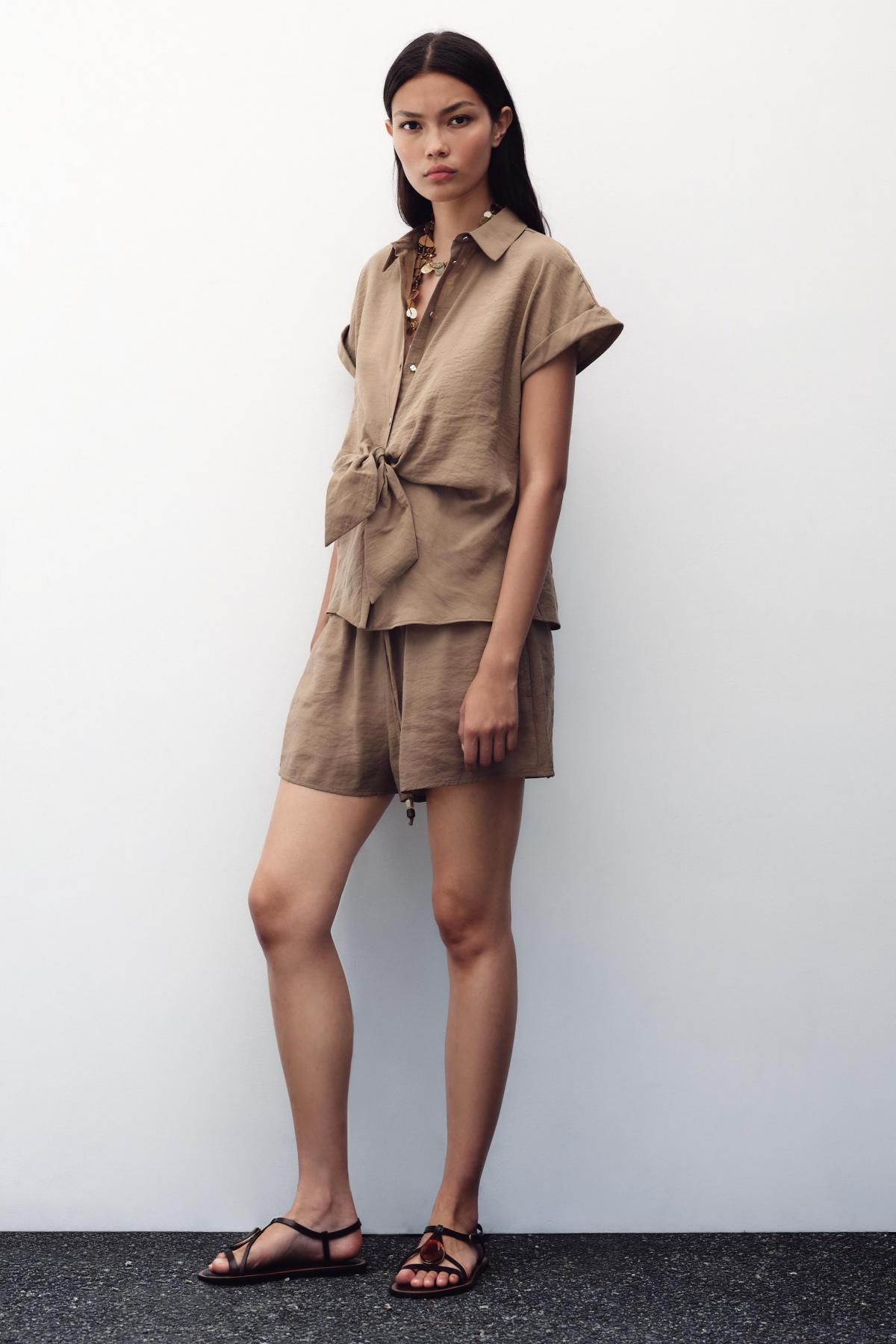 자라 캐주얼 비즈 스트링 버뮤다 반바지 8616/535 BROWN / TAUPE - 상세 이미지 2