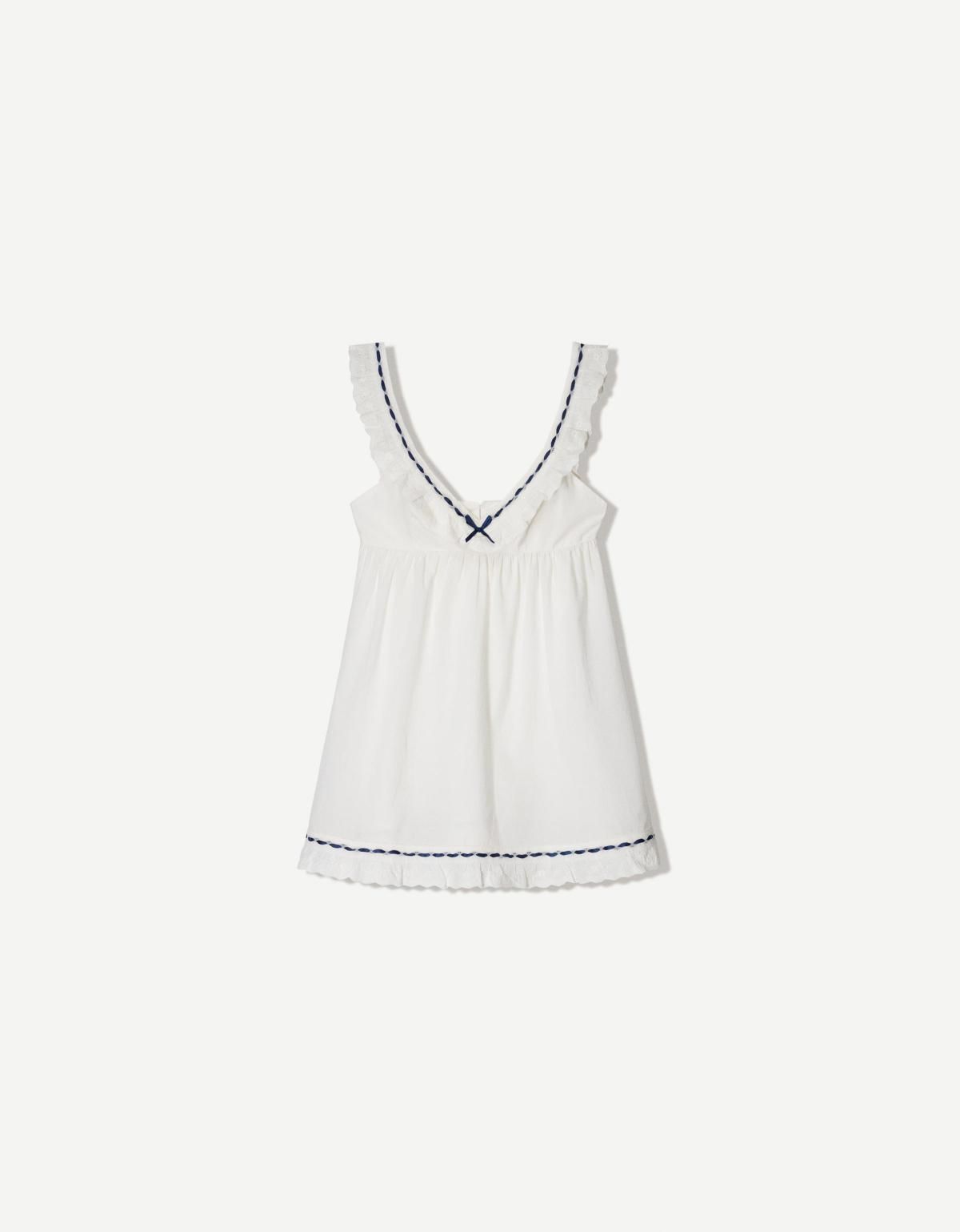 버쉬카 스위스 자수 미니 원피스 4033/044 WHITE - 메인 이미지
