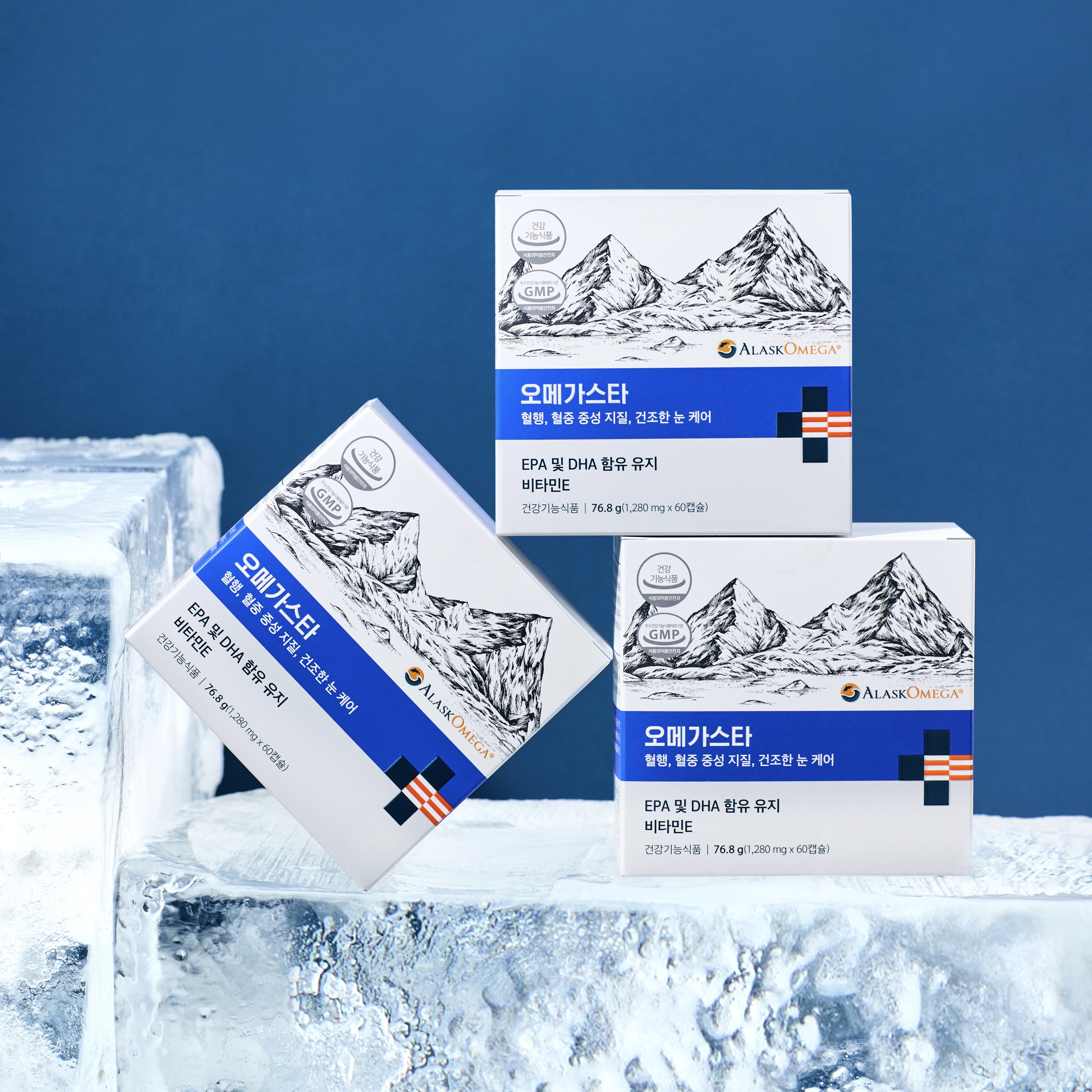 [6개월분] 오메가스타 신선한 알래스카 오메가3 비린내 없는 장용성캡슐 순도80% 60캡슐, 3개