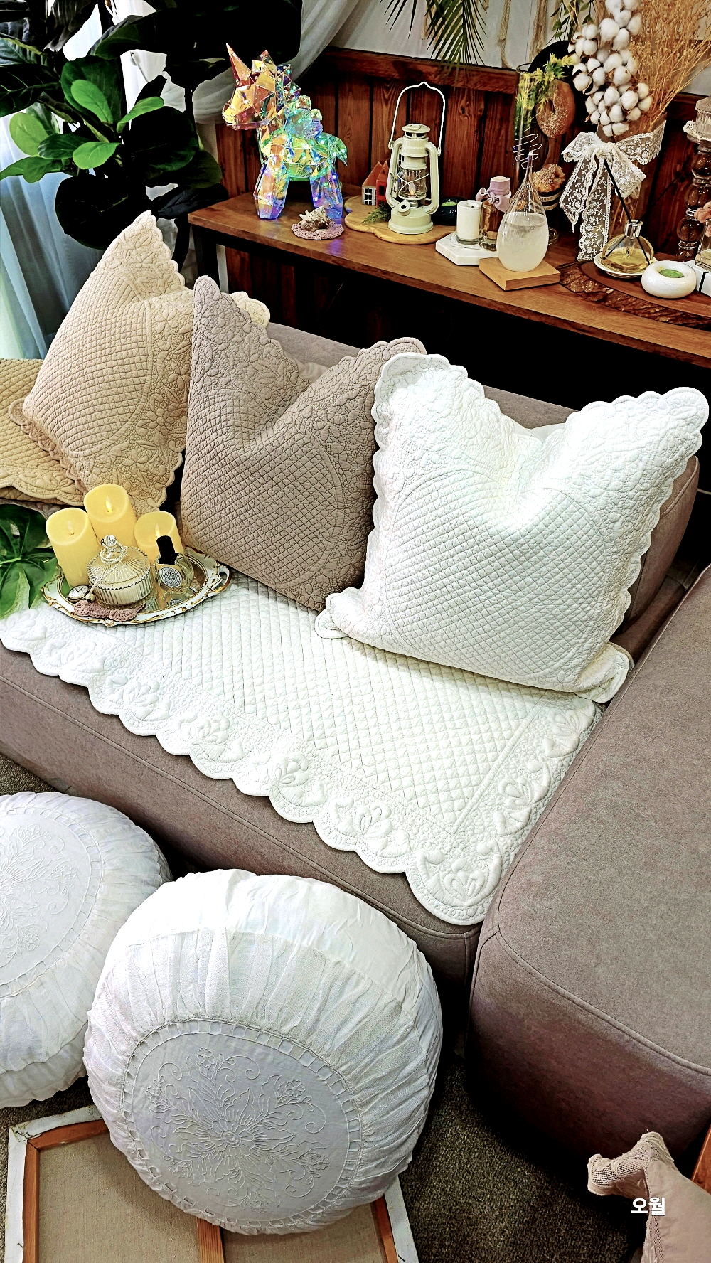 리안 목화 워싱 쇼파패드4인용 3인용 소파패드 덮개 깔개