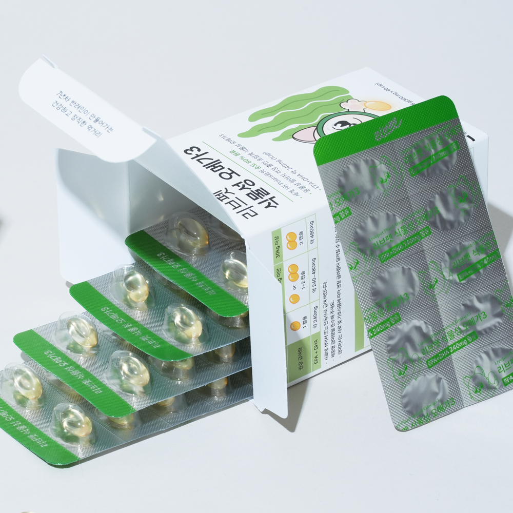 리브펫 강아지 식물성 오메가3 피부 관절 심장 비건 영양제 300mg 60캡슐, 1개