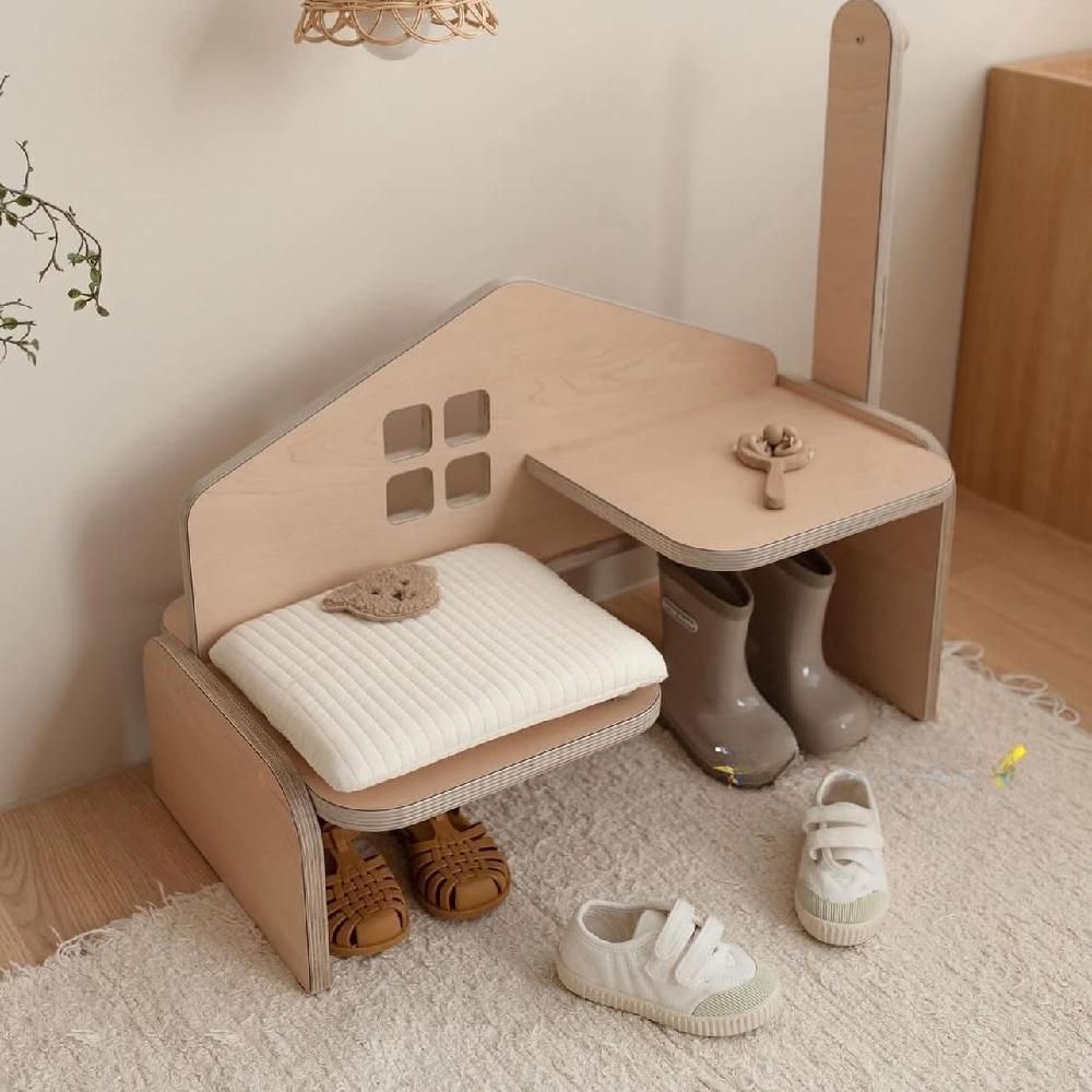 유치원신발장 유아 어린이 현관 슈벤치 낮은 신발 스툴 짧은 흰색 스툴