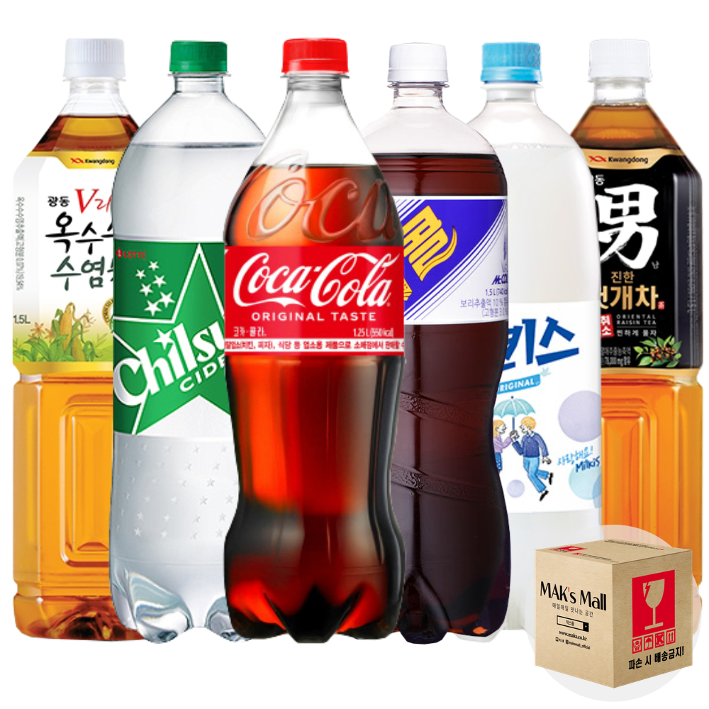 사무실 탕비실 음료수 1.5L 제로 코카콜라 칠성 환타 포카리 식혜 오렌지 6입 각1개씩 - 상세 이미지 5
