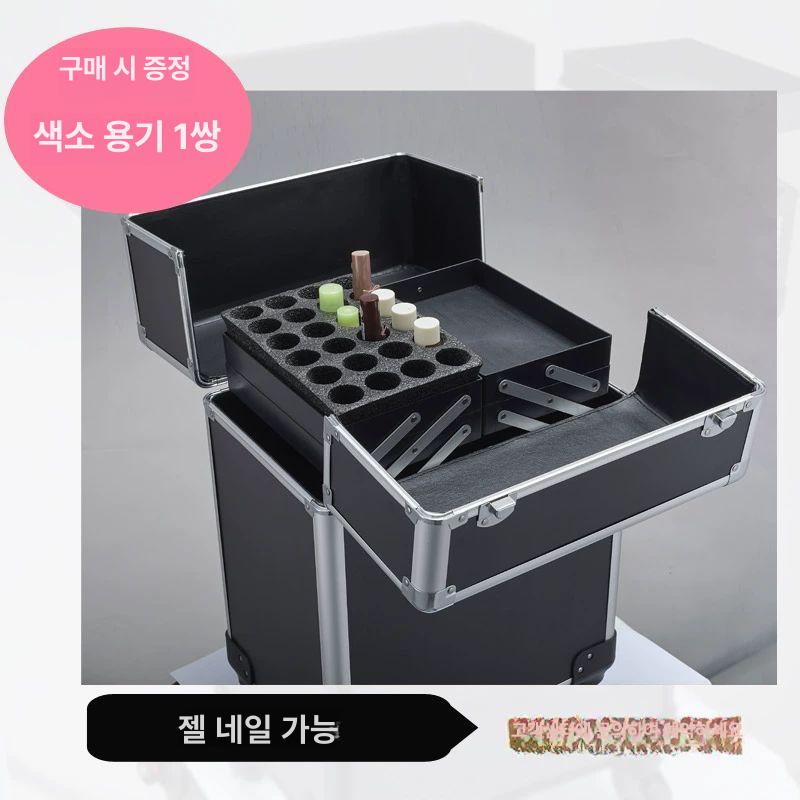 네일박스 메이크업 정리함 이동식 출장 올블랙 업그레이드 높이형 34x24X52cm - 상세 이미지 2