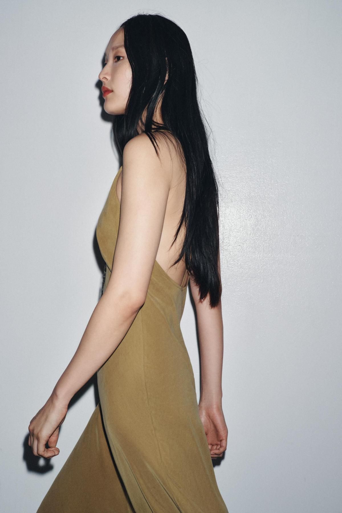 자라 트렌디 롱 캐미솔 원피스 2548/043 KHAKI - 상세 이미지 5