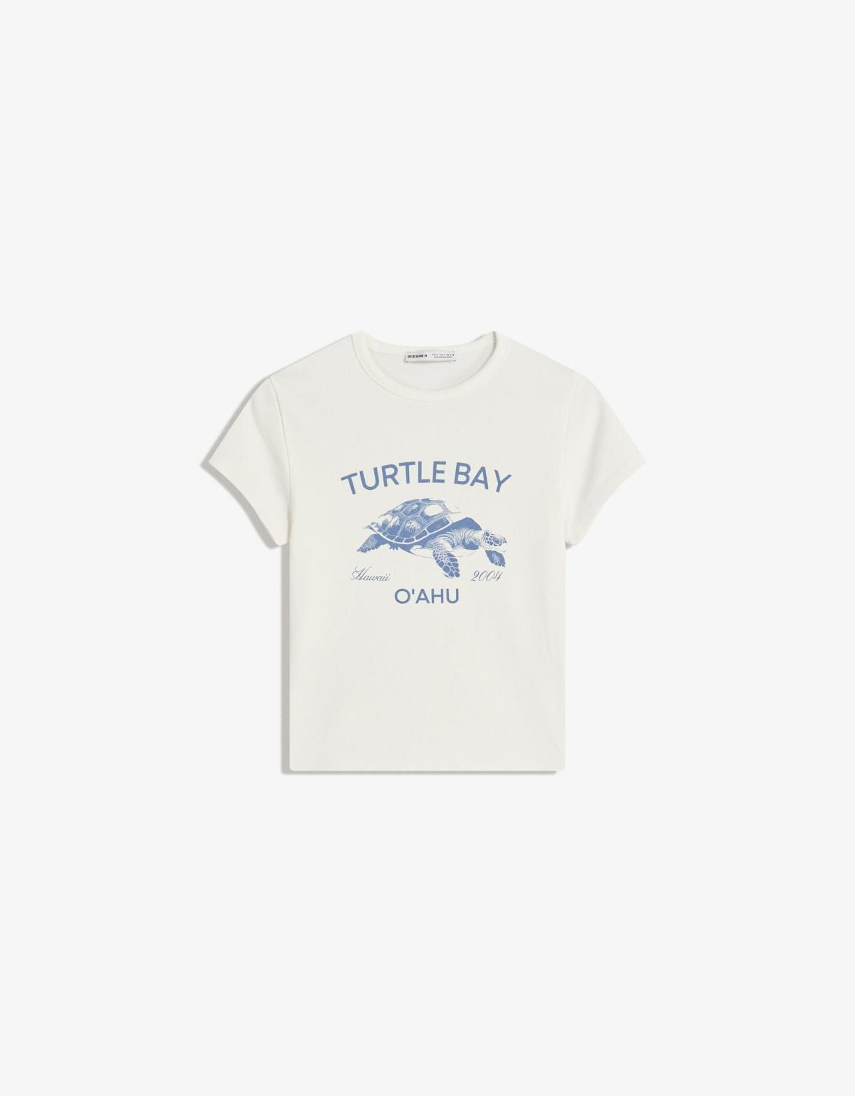 버쉬카 그래픽 프린트 베이직 반팔 티셔츠 7801/152 OFF WHITE - 상세 이미지 2