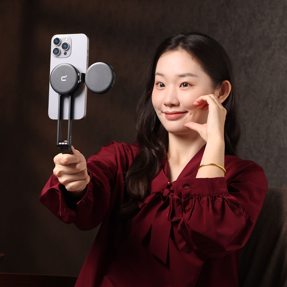 울란지 맥세이프 마그네틱 셀카봉 삼각대+조명 키트 (LM19 조명 + MA30 실버) - 상세 이미지 5